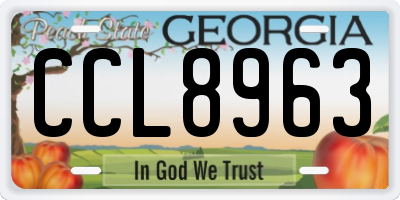 GA license plate CCL8963
