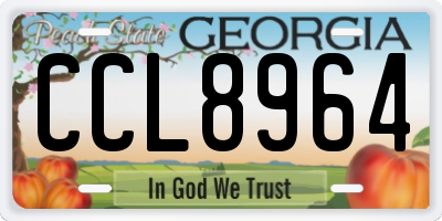 GA license plate CCL8964