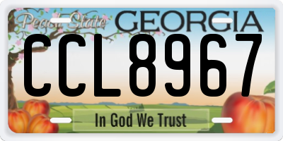 GA license plate CCL8967