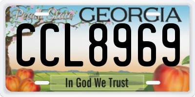 GA license plate CCL8969