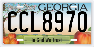 GA license plate CCL8970
