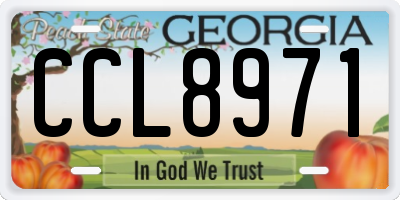 GA license plate CCL8971