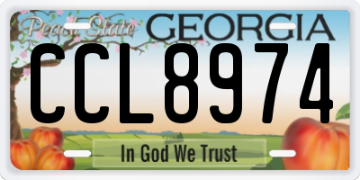 GA license plate CCL8974