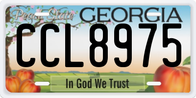 GA license plate CCL8975