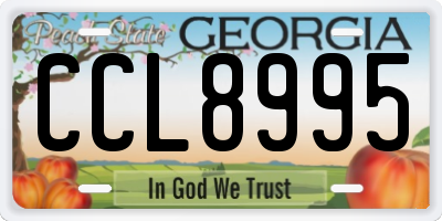 GA license plate CCL8995