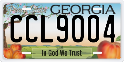 GA license plate CCL9004
