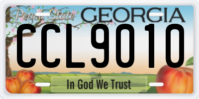 GA license plate CCL9010