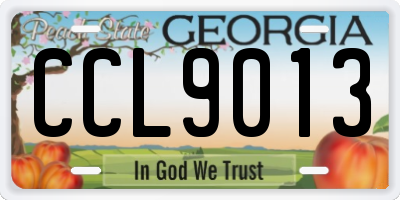 GA license plate CCL9013