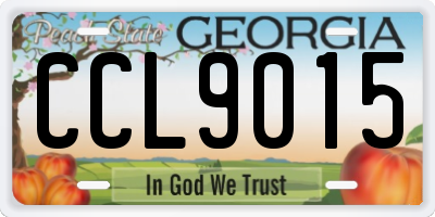 GA license plate CCL9015