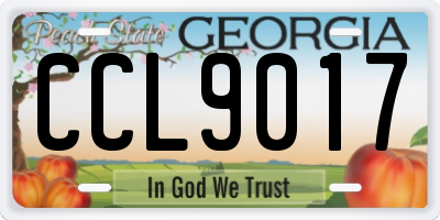 GA license plate CCL9017