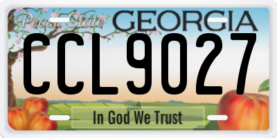GA license plate CCL9027