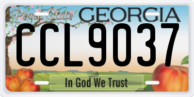 GA license plate CCL9037