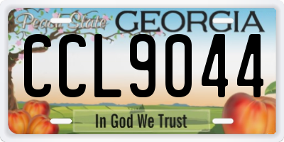 GA license plate CCL9044