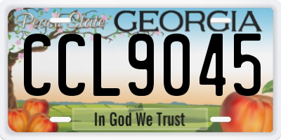 GA license plate CCL9045