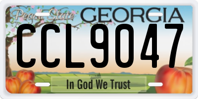 GA license plate CCL9047