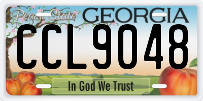 GA license plate CCL9048