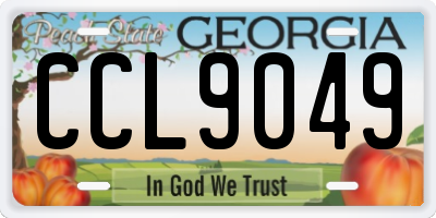 GA license plate CCL9049