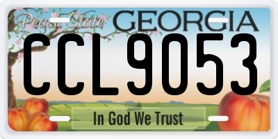 GA license plate CCL9053