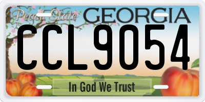GA license plate CCL9054