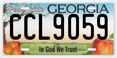 GA license plate CCL9059