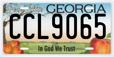 GA license plate CCL9065