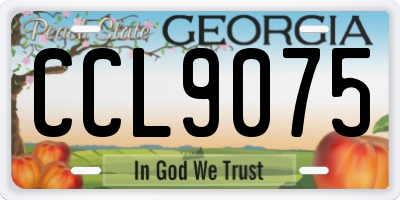 GA license plate CCL9075