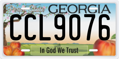 GA license plate CCL9076