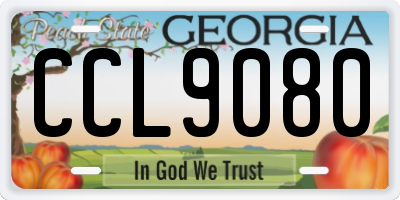 GA license plate CCL9080