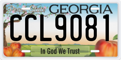 GA license plate CCL9081