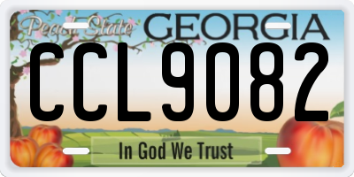 GA license plate CCL9082