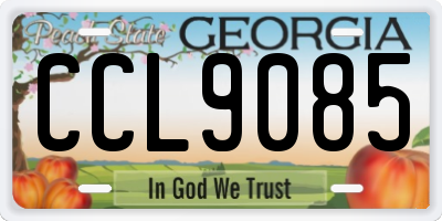 GA license plate CCL9085