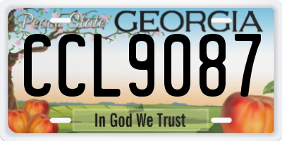 GA license plate CCL9087