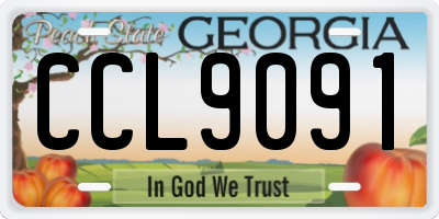 GA license plate CCL9091