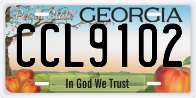 GA license plate CCL9102