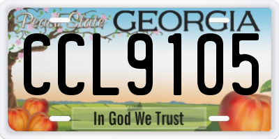 GA license plate CCL9105