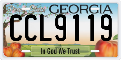 GA license plate CCL9119