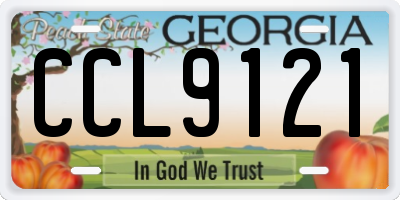 GA license plate CCL9121