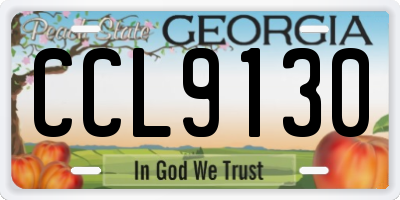 GA license plate CCL9130