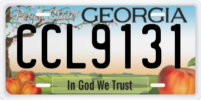 GA license plate CCL9131