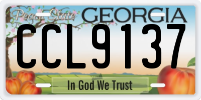 GA license plate CCL9137