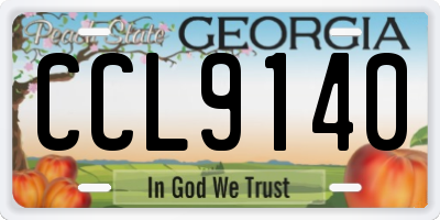 GA license plate CCL9140