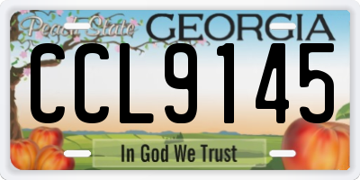 GA license plate CCL9145