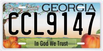 GA license plate CCL9147