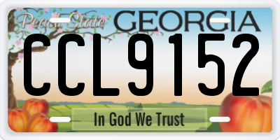 GA license plate CCL9152