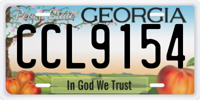 GA license plate CCL9154