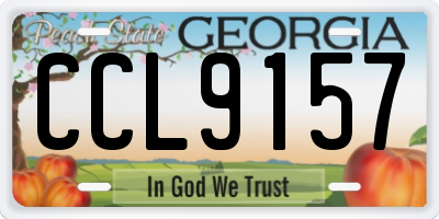 GA license plate CCL9157