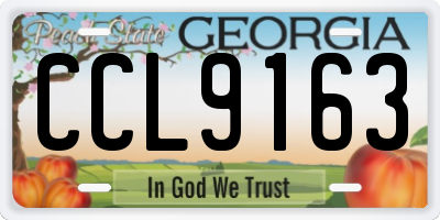 GA license plate CCL9163