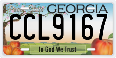 GA license plate CCL9167