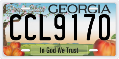 GA license plate CCL9170