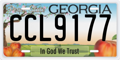 GA license plate CCL9177